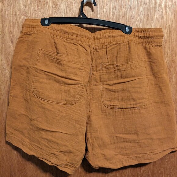 Old Navy Khaki/Orange Shorts with White Drawstring, Size XL - Picture 2 of 3